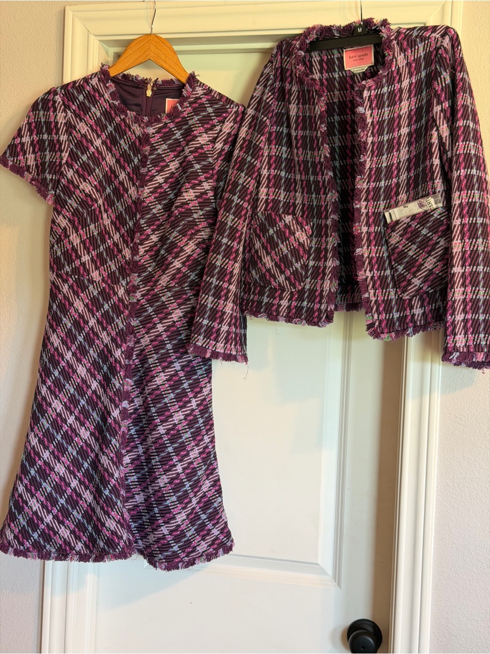 Kate Spade New York plaid tweed dress & jacket
